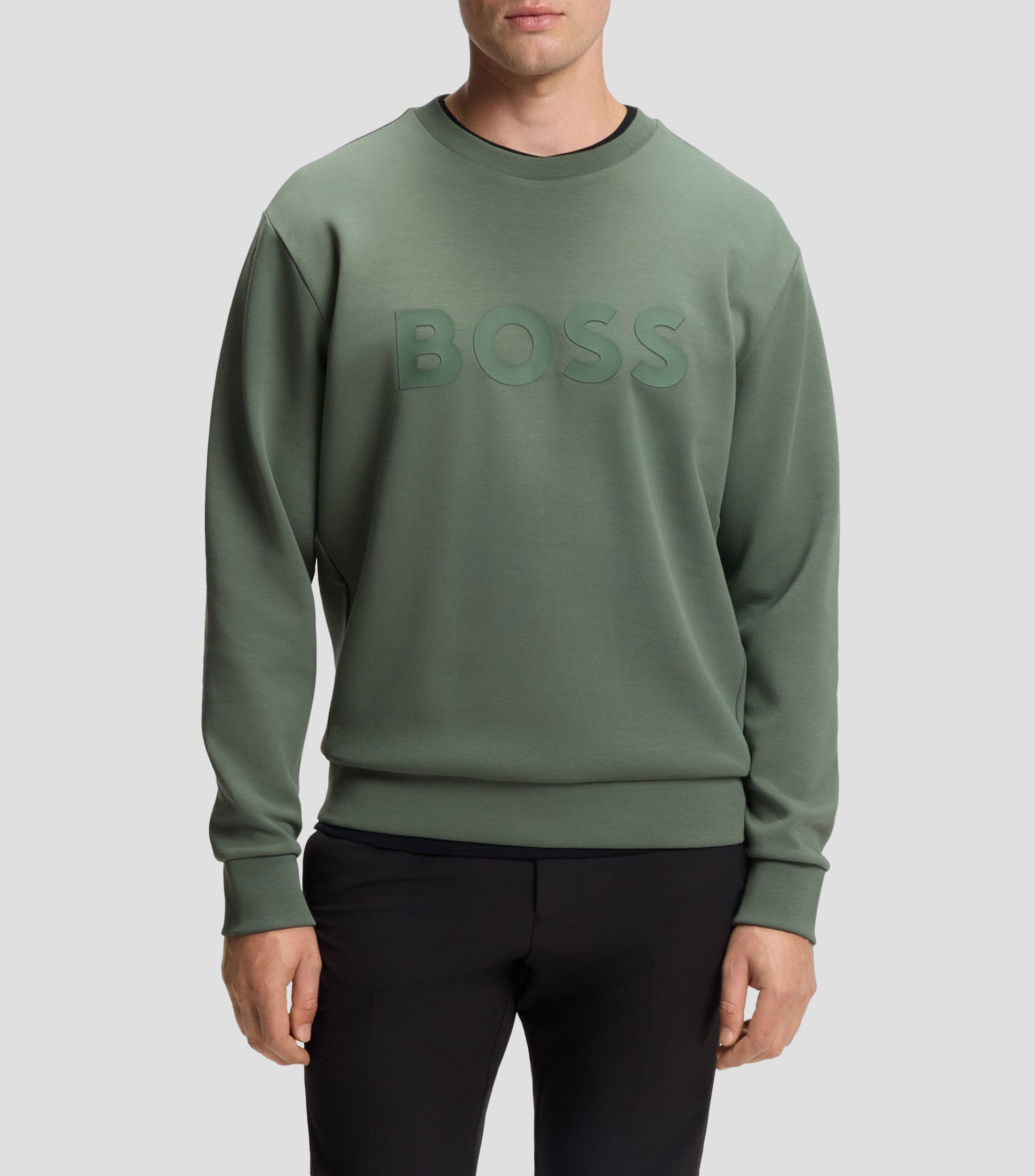 Sudadera de algodón elástico con logo tipo sándwich Hombre